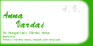 anna vardai business card